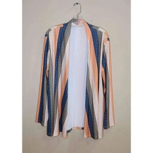 Striped Long Sleeve Cardigan Size Small